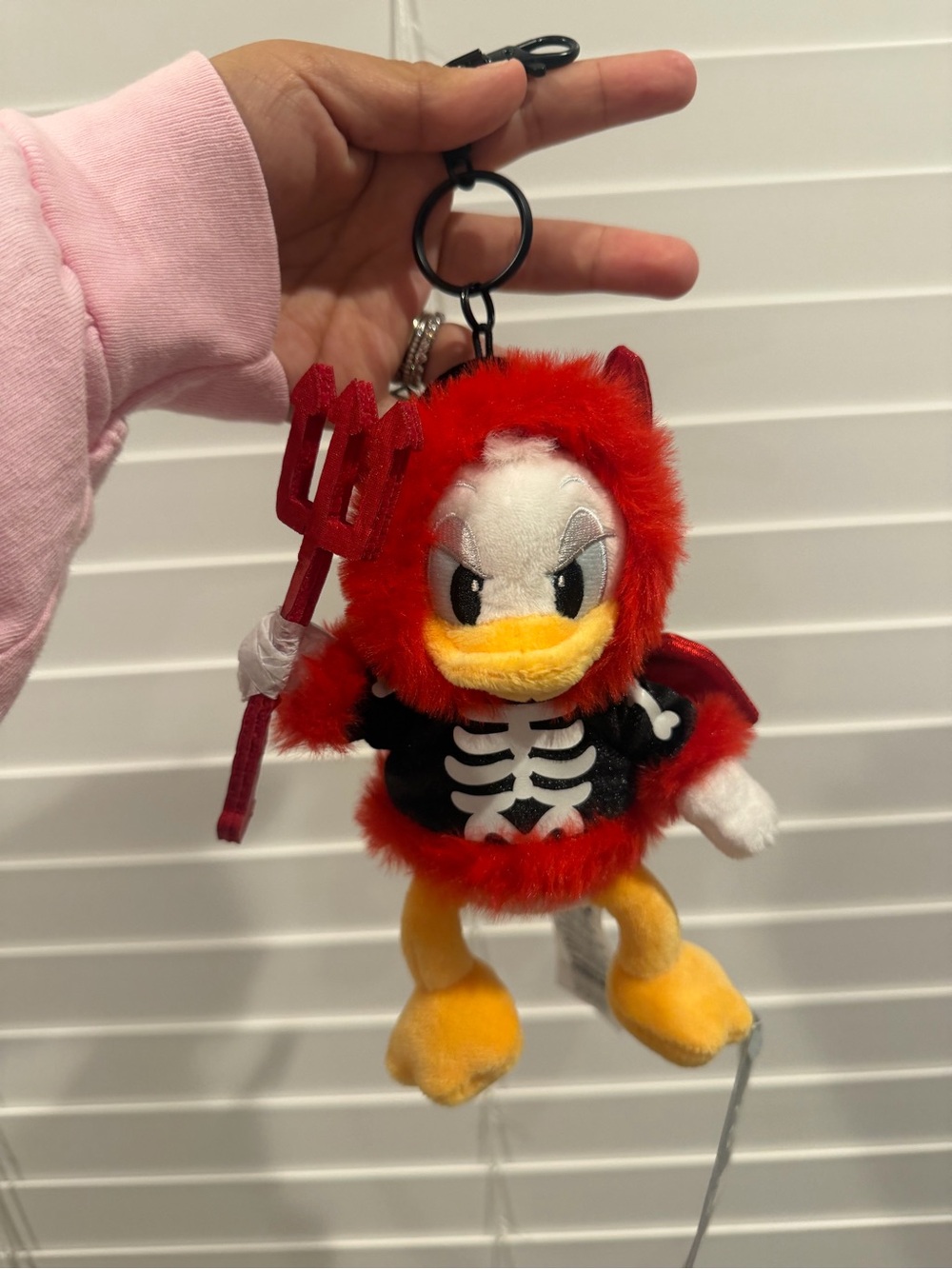 Disney halloween Red Devil Duck Plush Keychain